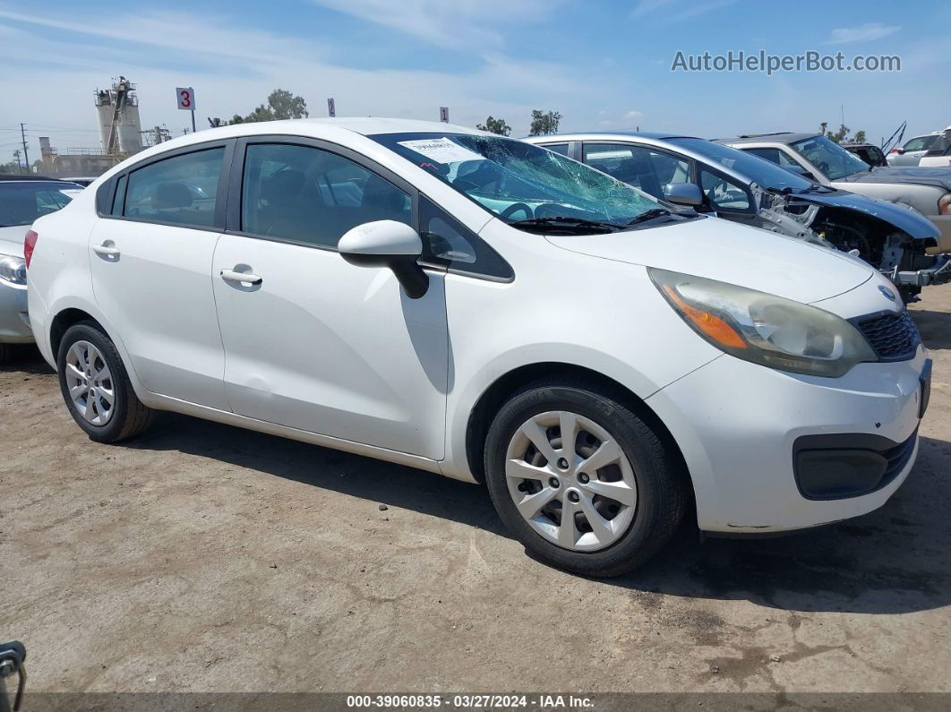 2013 Kia Rio Lx White vin: KNADM4A34D6212275