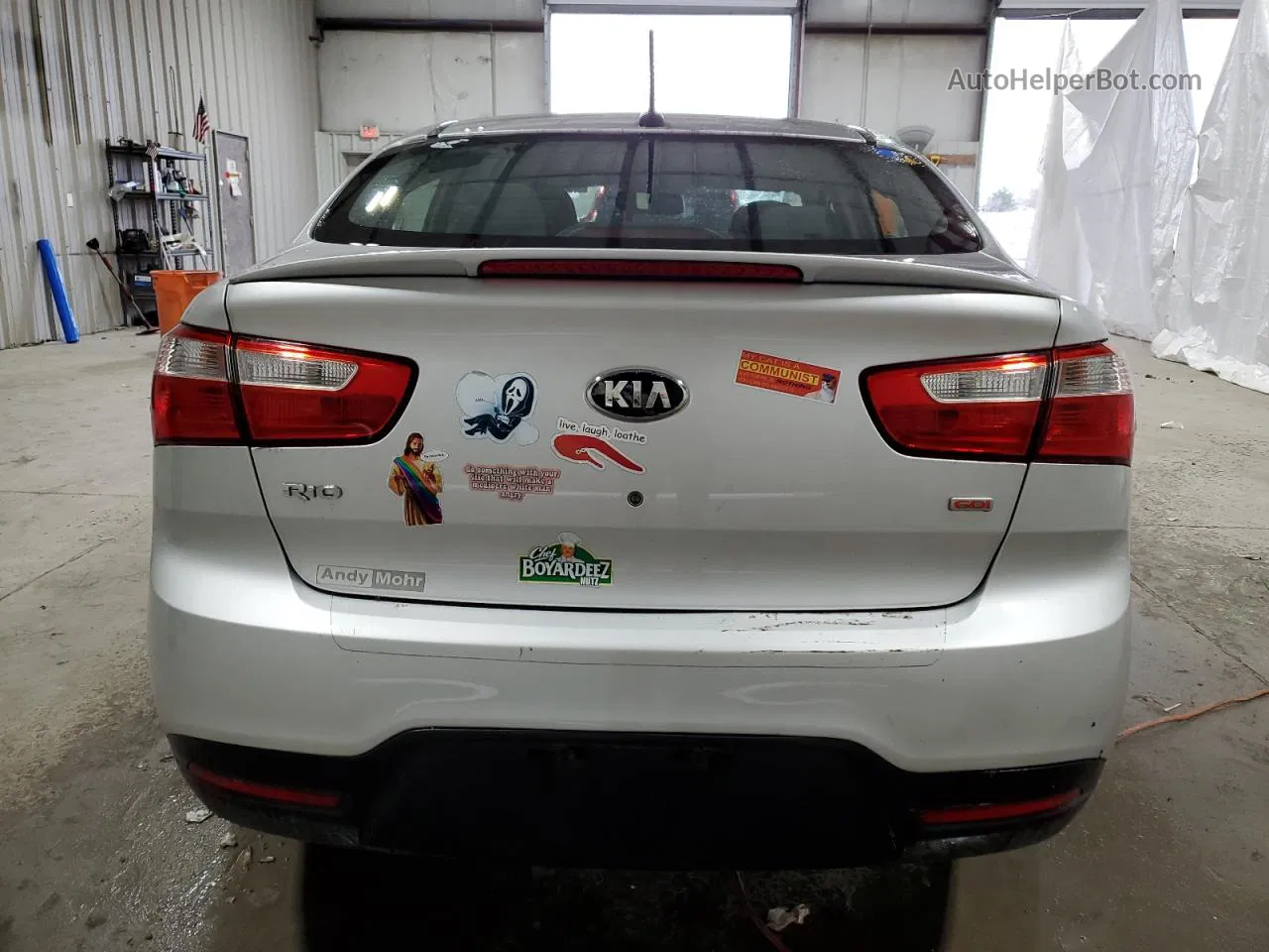 2013 Kia Rio Lx Серебряный vin: KNADM4A34D6280883