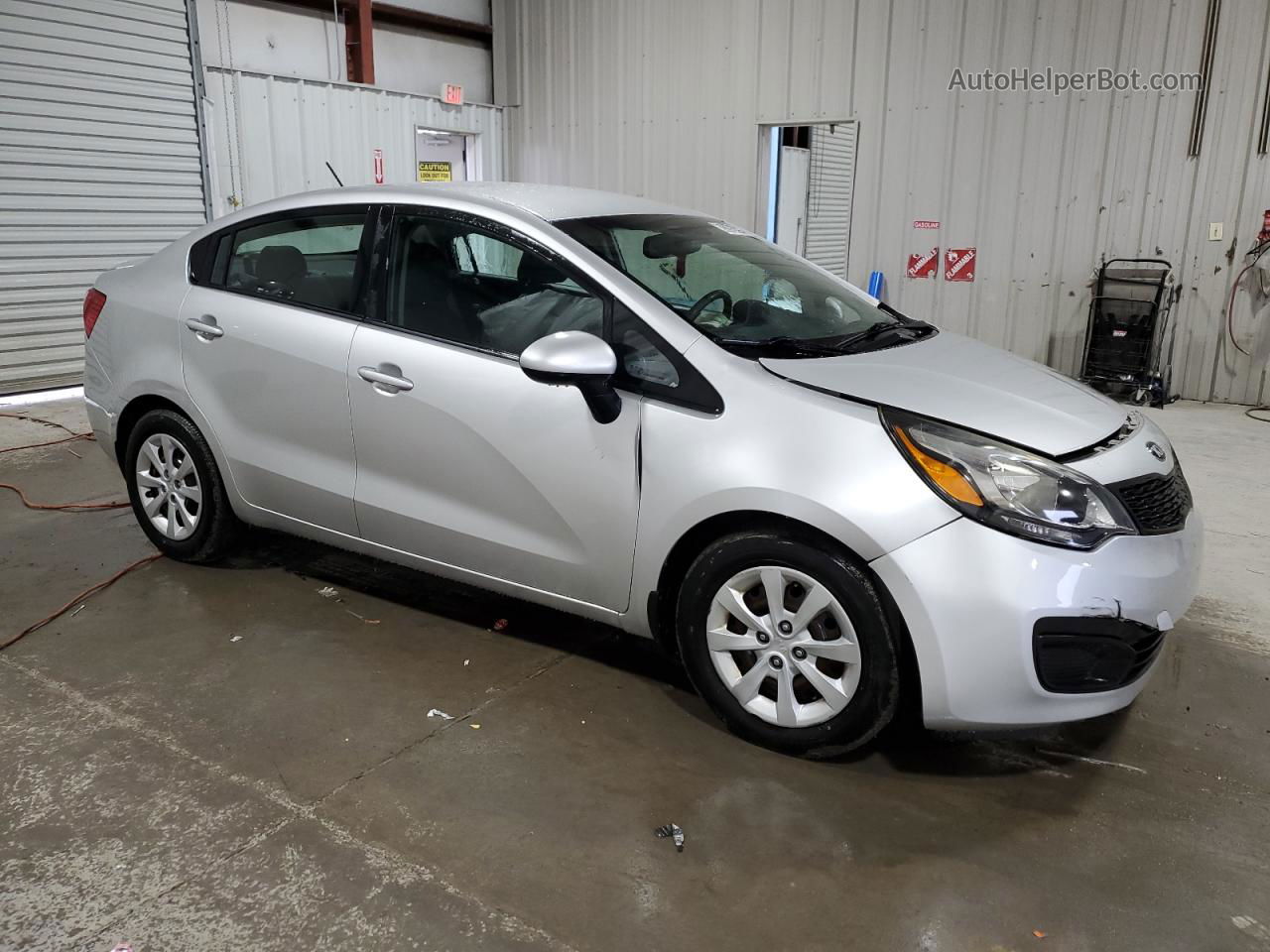 2013 Kia Rio Lx Silver vin: KNADM4A34D6280883