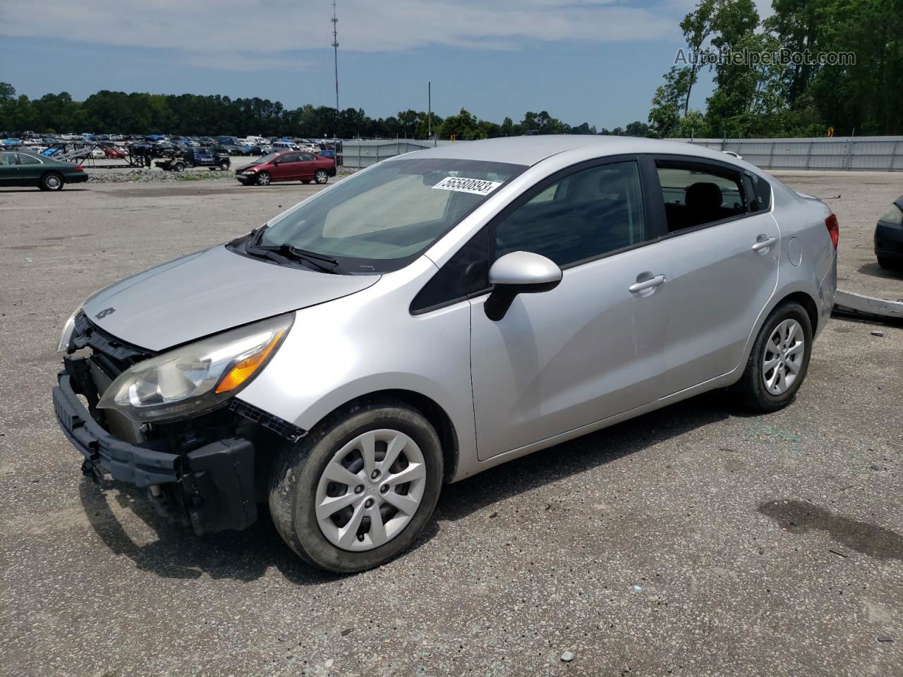 2013 Kia Rio Lx Silver vin: KNADM4A34D6292239