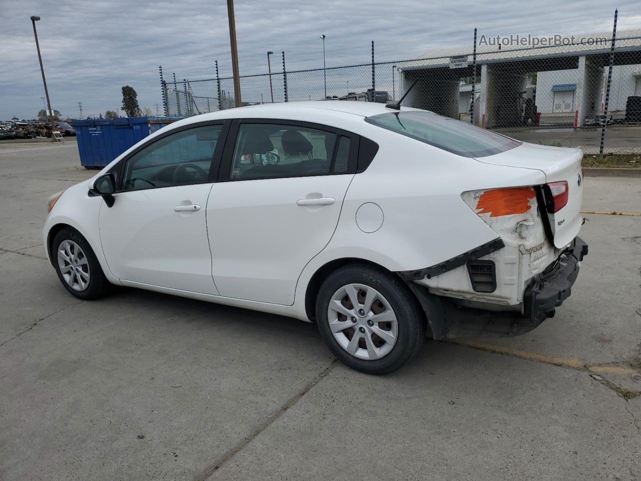 2014 Kia Rio Lx White vin: KNADM4A34E6336001