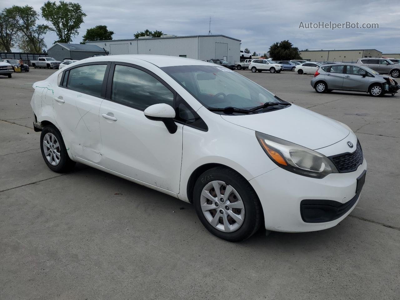 2014 Kia Rio Lx White vin: KNADM4A34E6336001