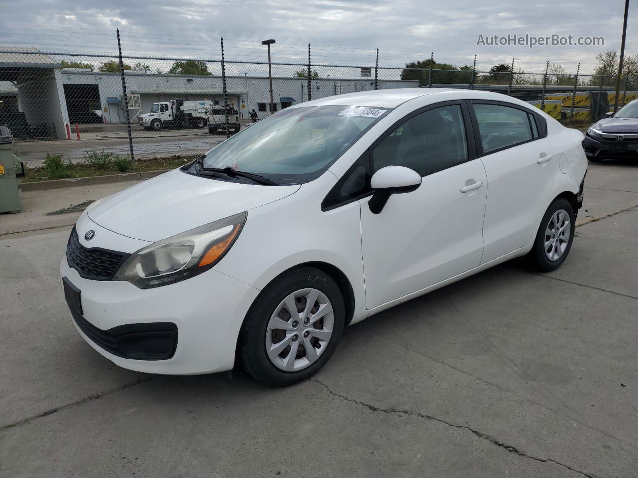 2014 Kia Rio Lx White vin: KNADM4A34E6336001