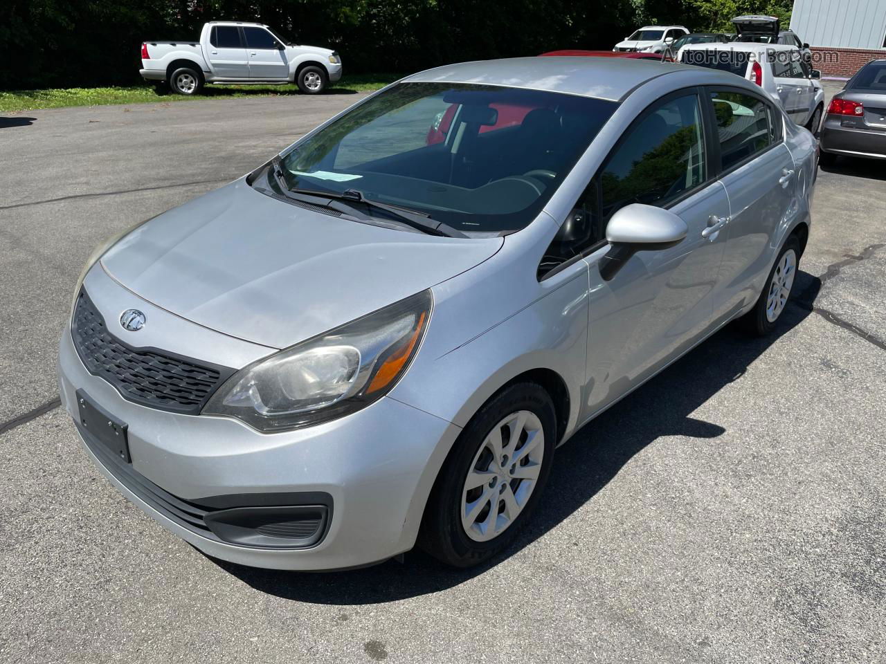 2014 Kia Rio Lx Silver vin: KNADM4A34E6342204