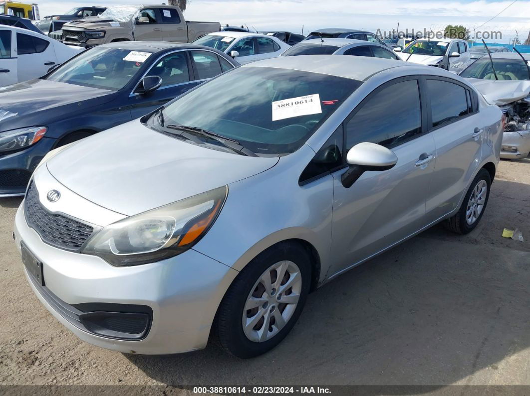 2014 Kia Rio Lx Silver vin: KNADM4A34E6343742