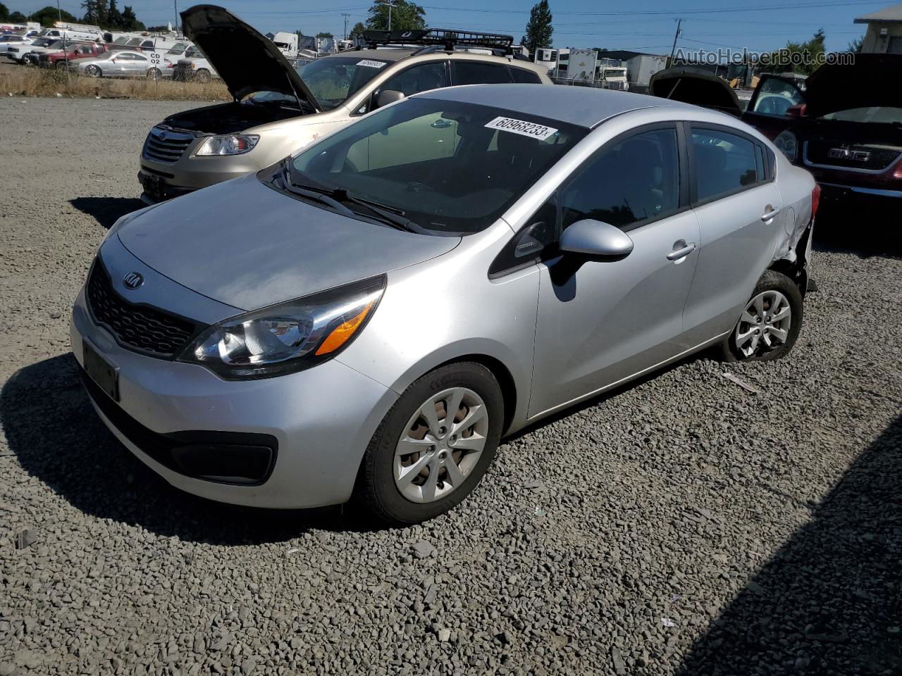 2014 Kia Rio Lx Серебряный vin: KNADM4A34E6353803