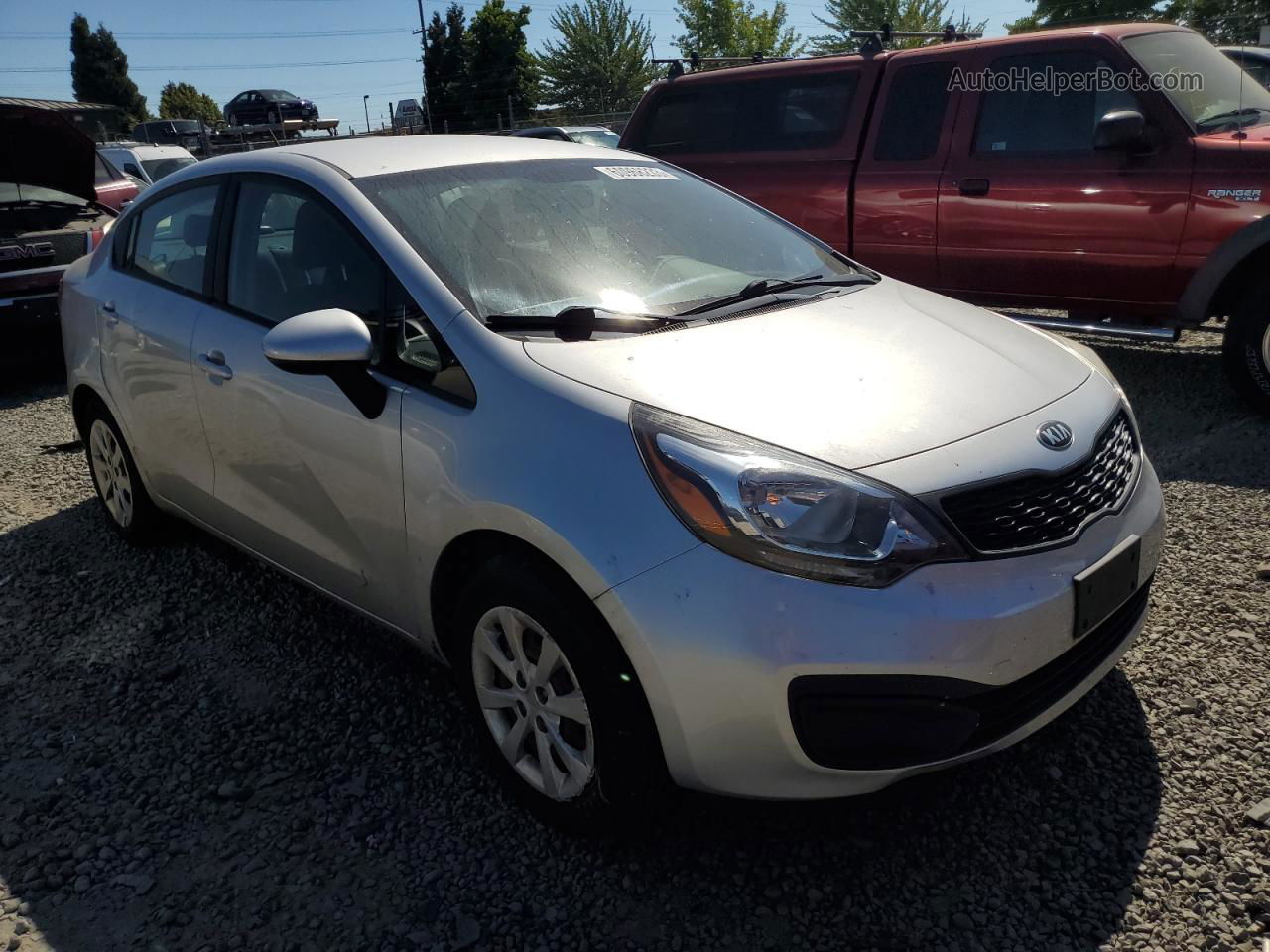 2014 Kia Rio Lx Серебряный vin: KNADM4A34E6353803