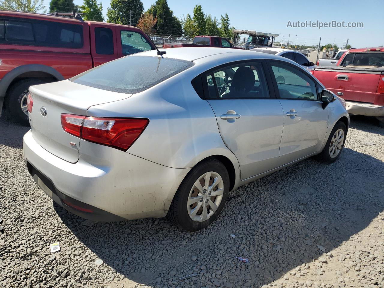 2014 Kia Rio Lx Silver vin: KNADM4A34E6353803