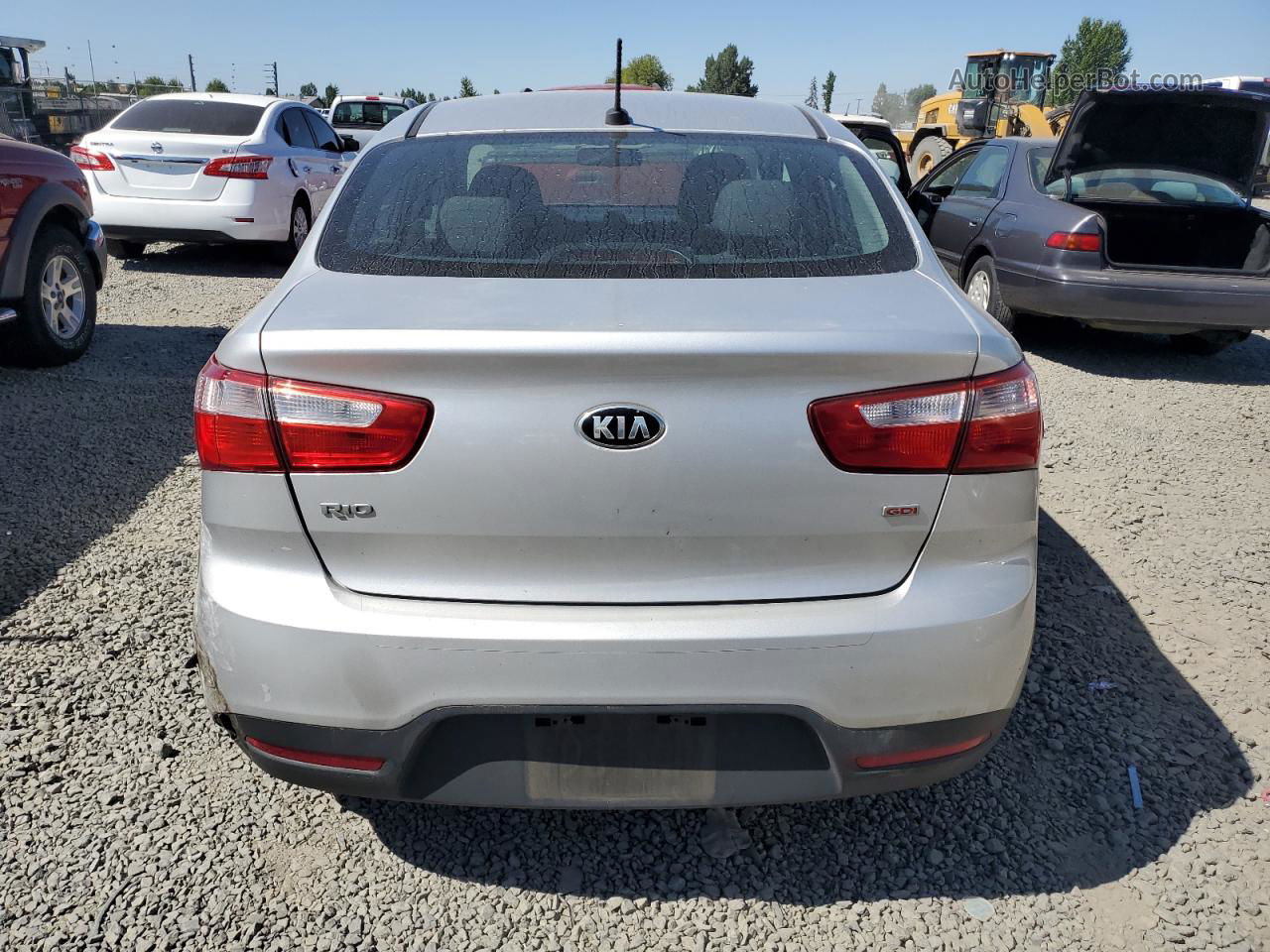 2014 Kia Rio Lx Silver vin: KNADM4A34E6353803