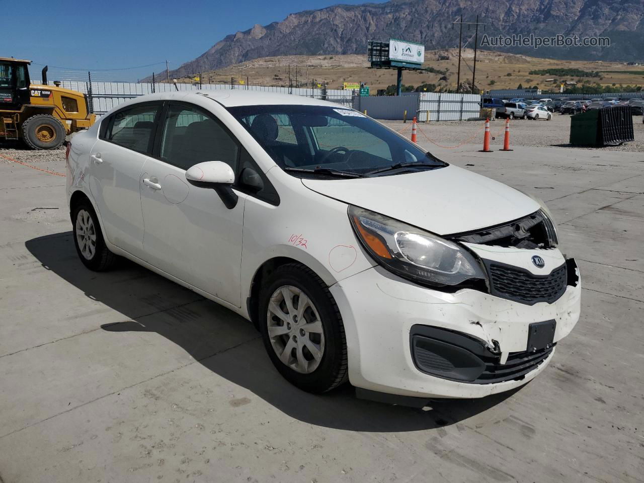 2014 Kia Rio Lx White vin: KNADM4A34E6357348