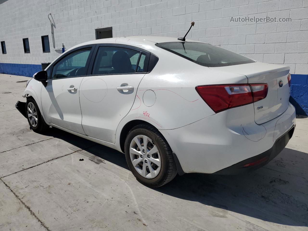 2014 Kia Rio Lx White vin: KNADM4A34E6357348