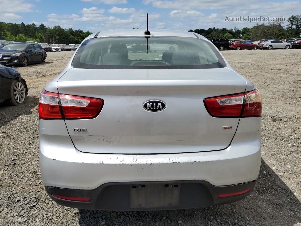 2014 Kia Rio Lx Silver vin: KNADM4A34E6361433