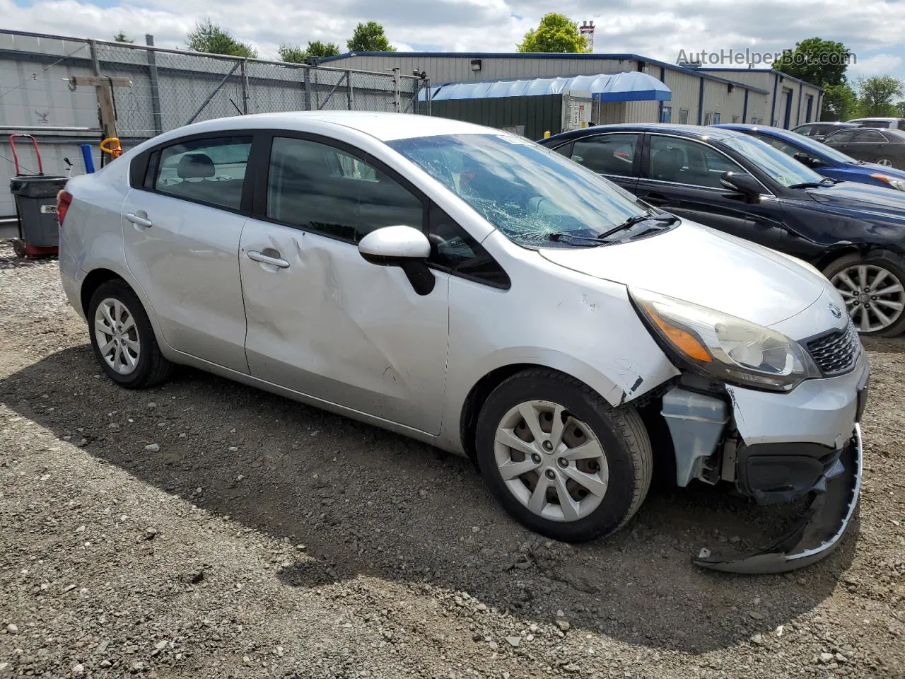 2014 Kia Rio Lx Silver vin: KNADM4A34E6361433