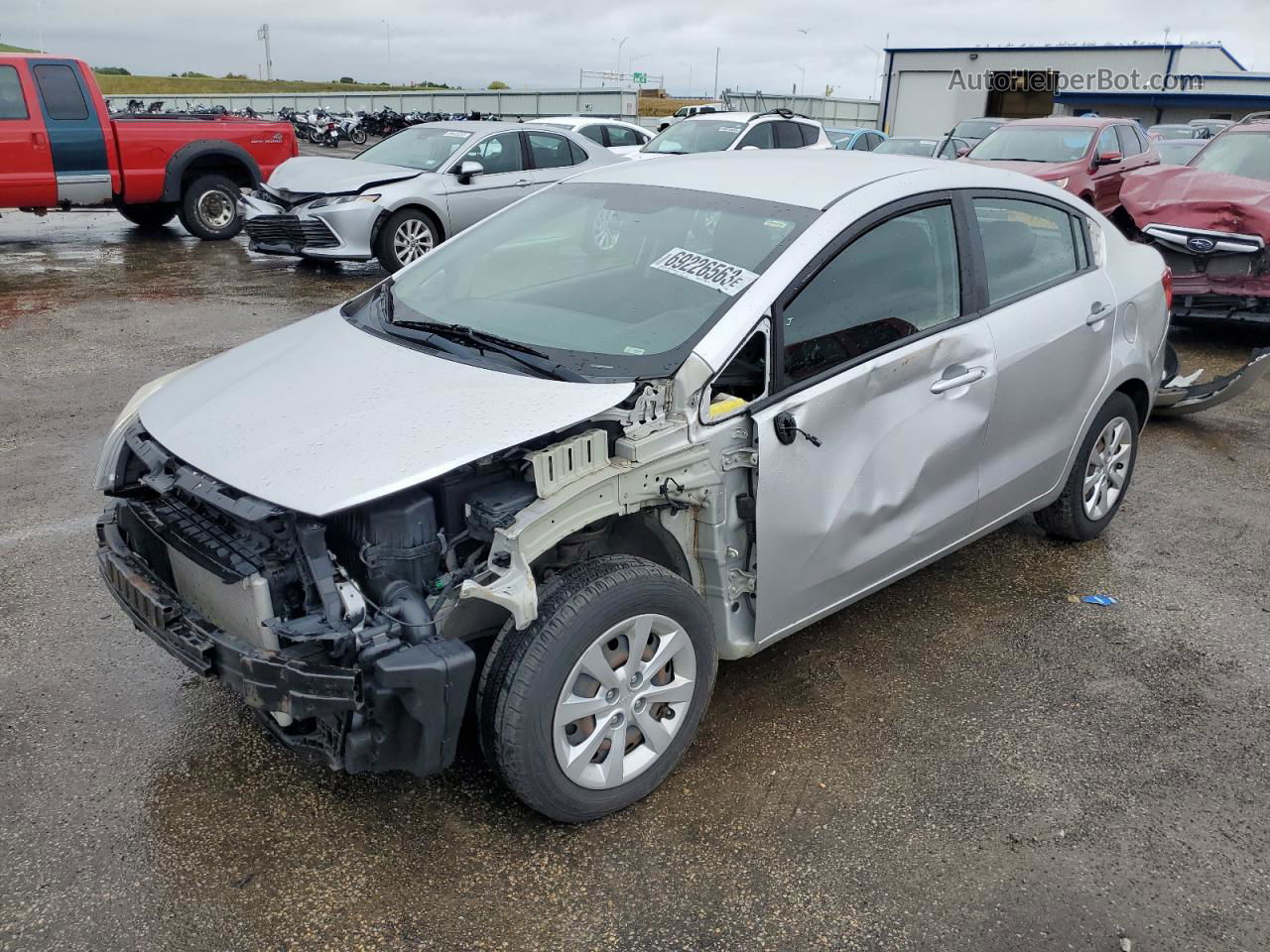 2014 Kia Rio Lx Silver vin: KNADM4A34E6372268