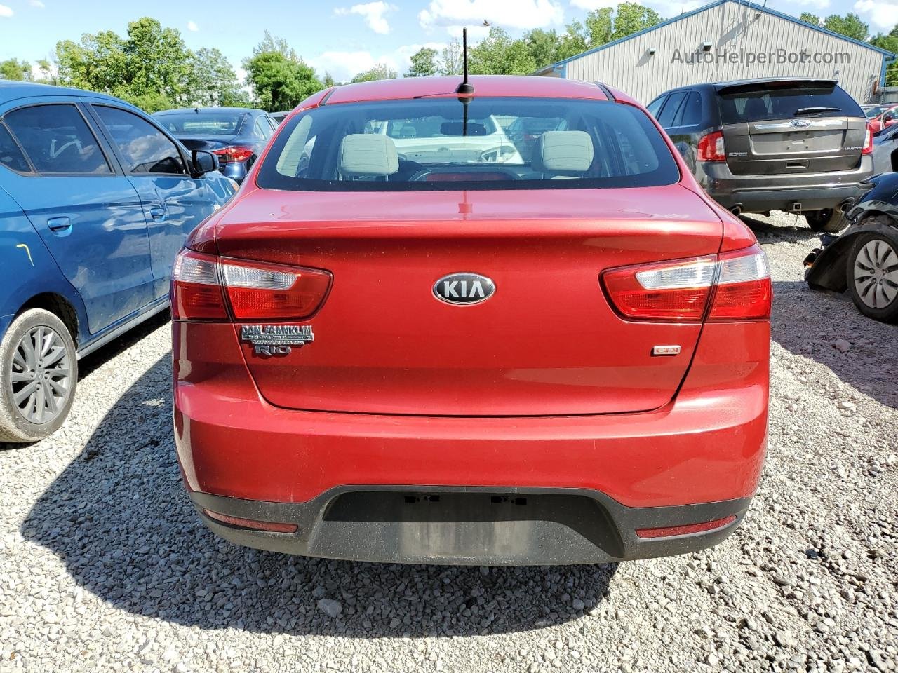 2014 Kia Rio Lx Red vin: KNADM4A34E6377020