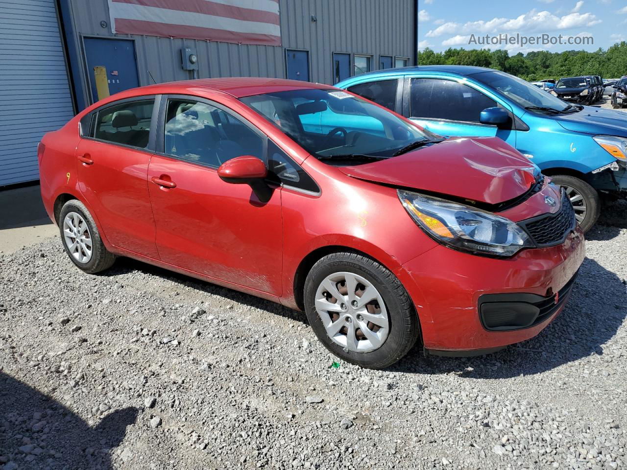 2014 Kia Rio Lx Red vin: KNADM4A34E6377020