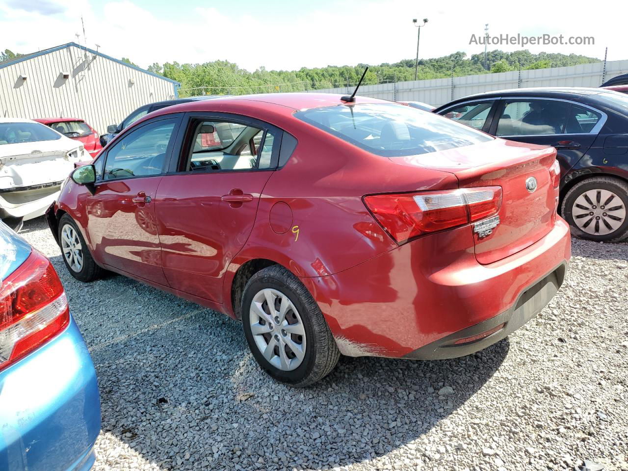 2014 Kia Rio Lx Red vin: KNADM4A34E6377020