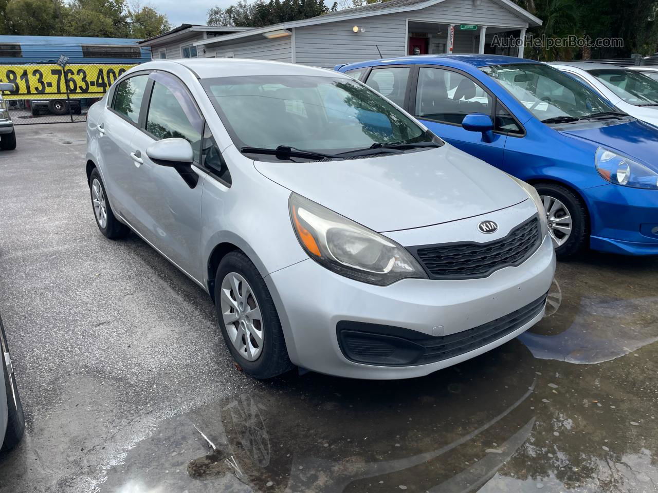 2014 Kia Rio Lx Silver vin: KNADM4A34E6408914