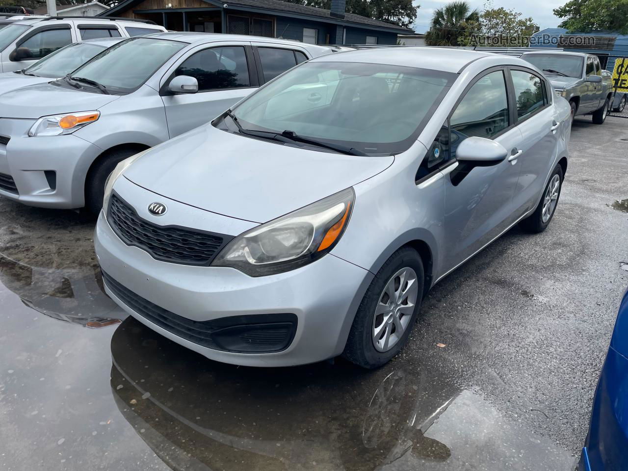 2014 Kia Rio Lx Silver vin: KNADM4A34E6408914