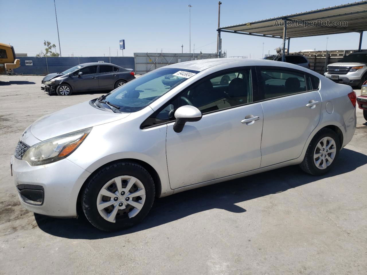 2013 Kia Rio Lx Silver vin: KNADM4A35D6105008