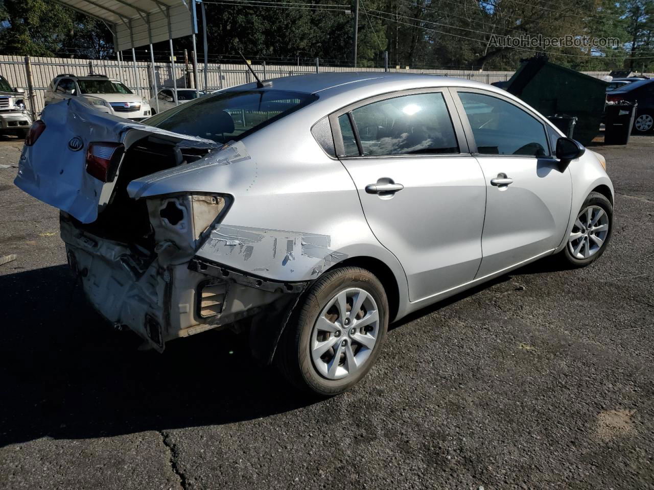 2013 Kia Rio Lx Silver vin: KNADM4A35D6108815