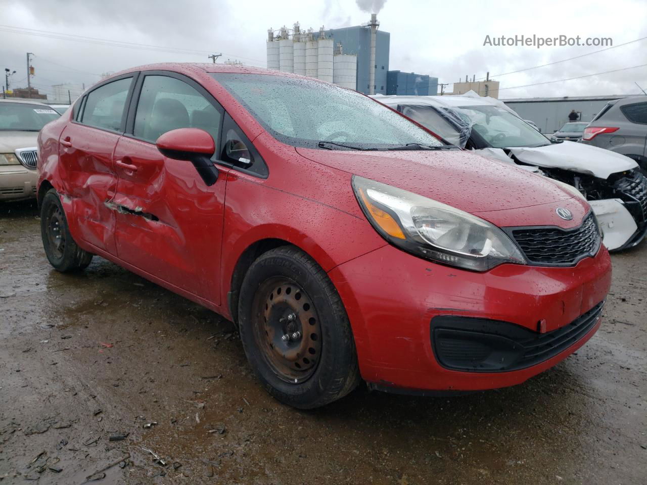 2013 Kia Rio Lx Red vin: KNADM4A35D6170456