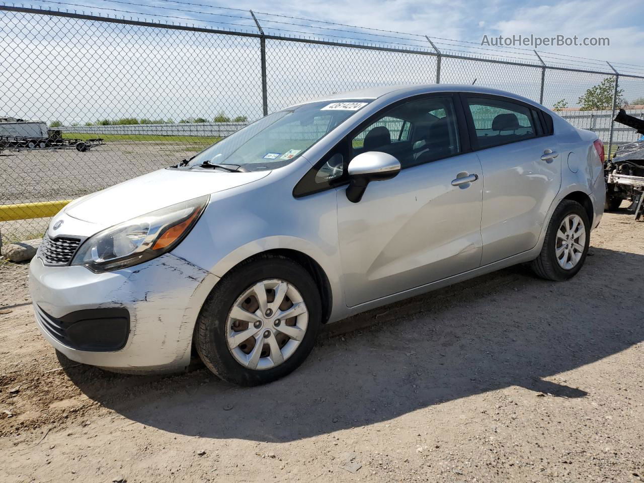 2013 Kia Rio Lx Серебряный vin: KNADM4A35D6185961