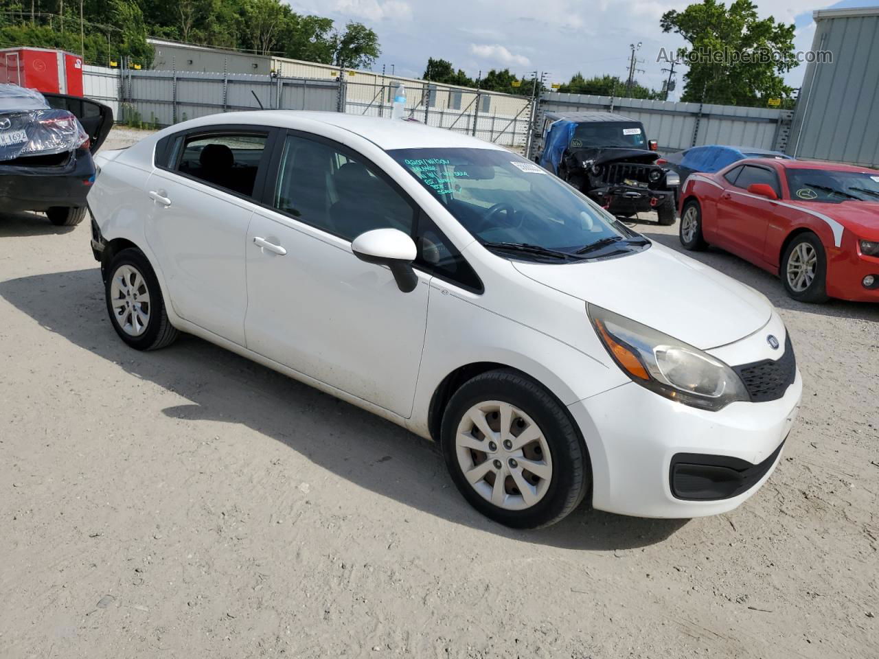 2013 Kia Rio Lx White vin: KNADM4A35D6227500