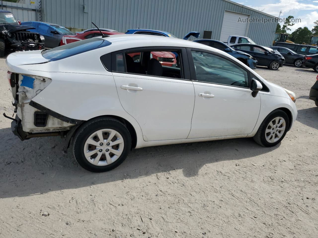 2013 Kia Rio Lx White vin: KNADM4A35D6227500