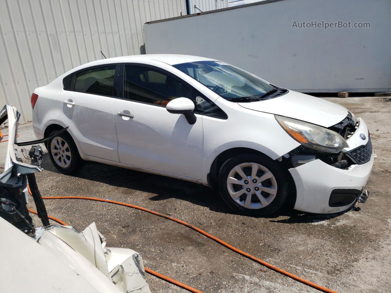 2013 Kia Rio Lx White vin: KNADM4A35D6281959