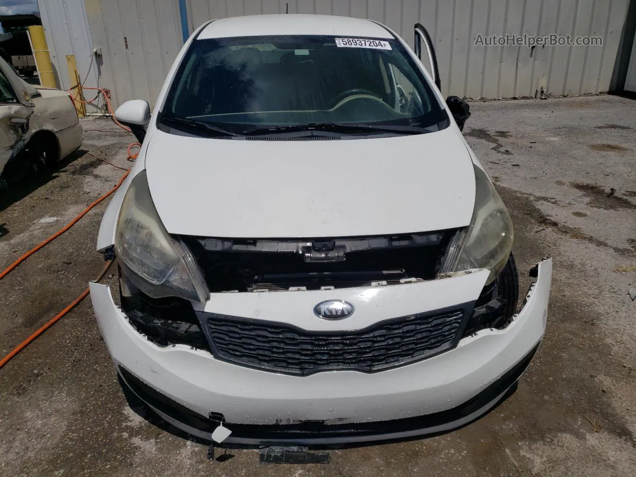 2013 Kia Rio Lx White vin: KNADM4A35D6281959