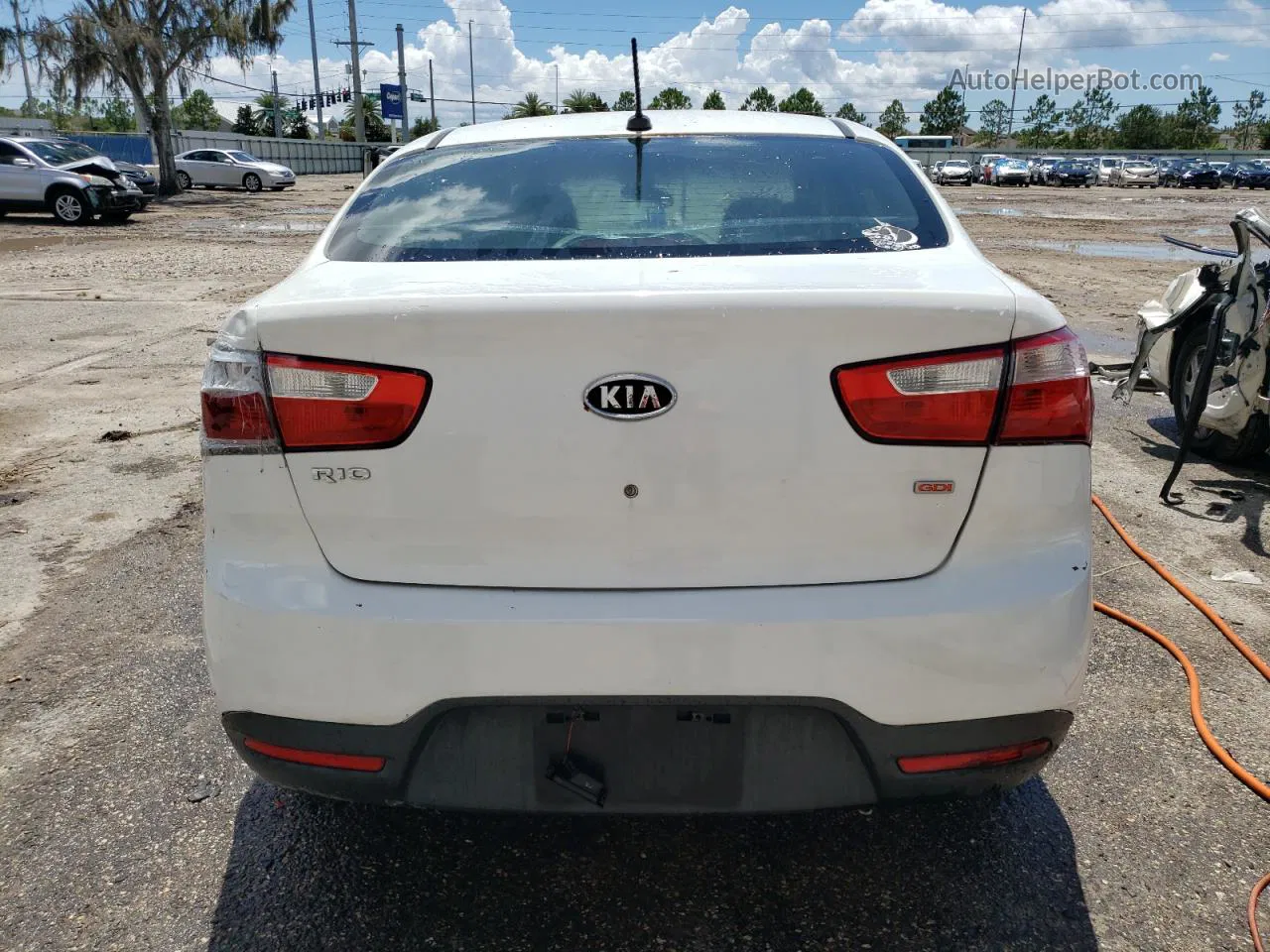 2013 Kia Rio Lx White vin: KNADM4A35D6281959