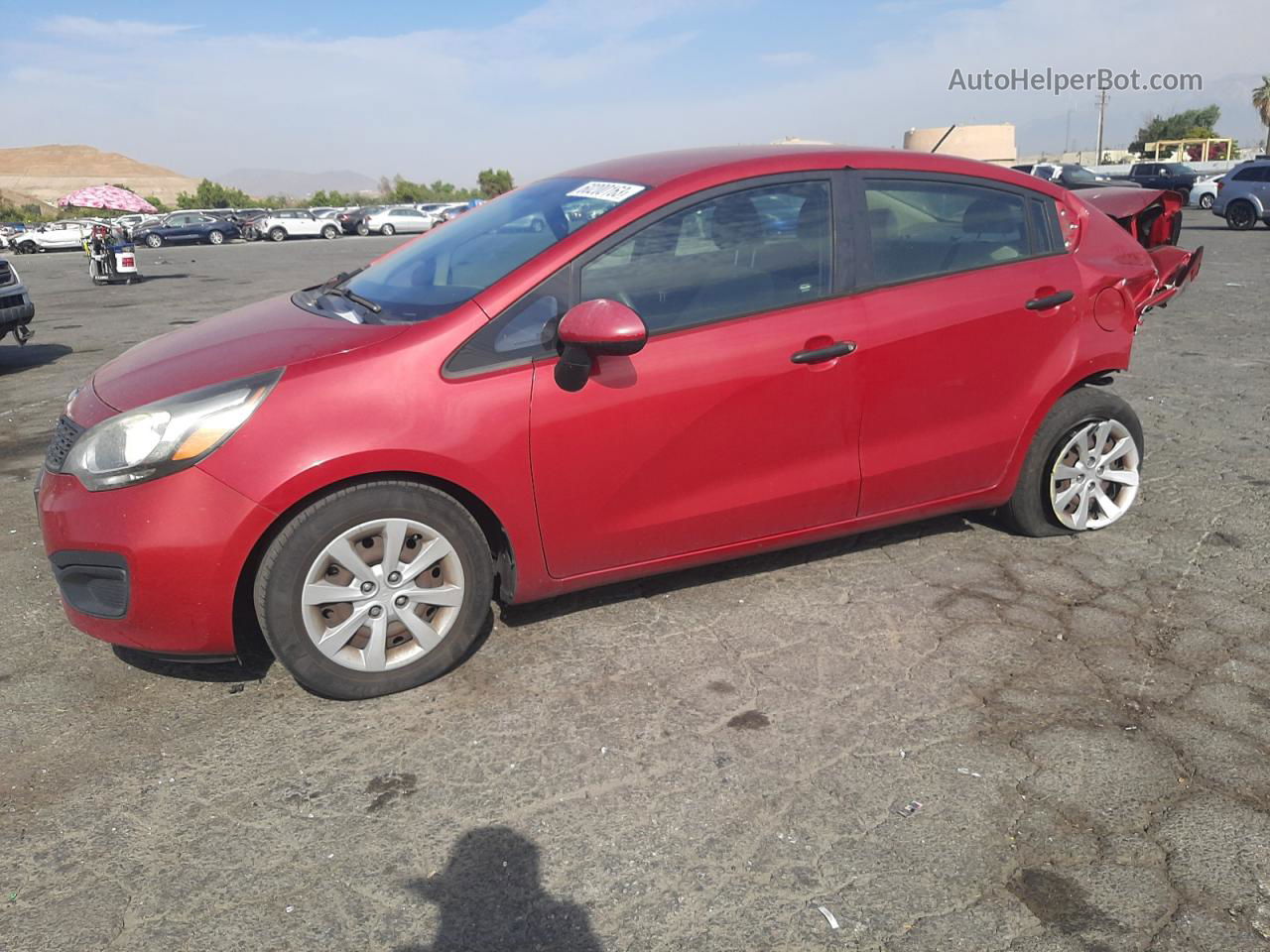 2013 Kia Rio Lx Red vin: KNADM4A35D6293660