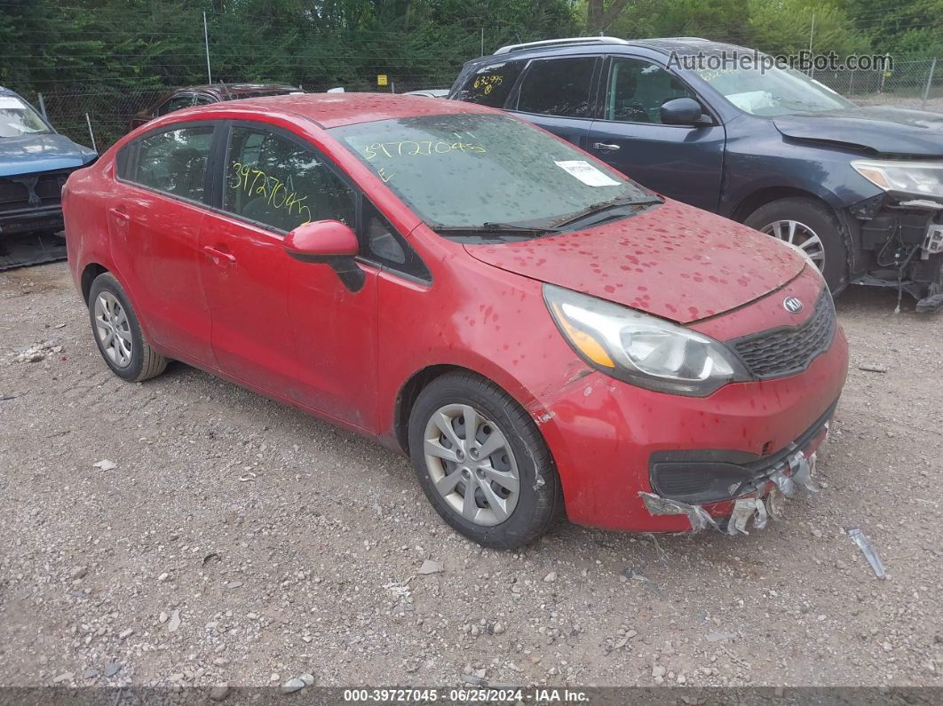 2014 Kia Rio Lx Red vin: KNADM4A35E6323922