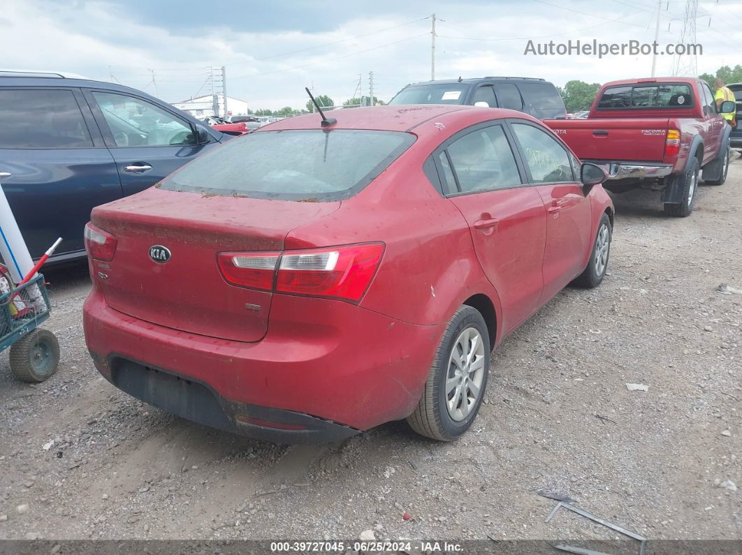 2014 Kia Rio Lx Red vin: KNADM4A35E6323922