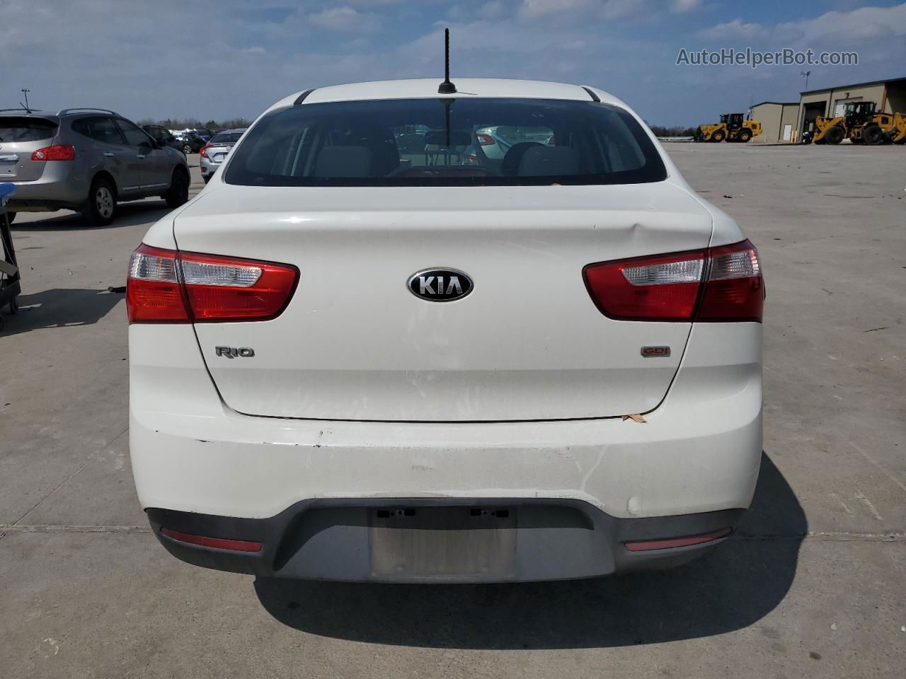 2014 Kia Rio Lx White vin: KNADM4A35E6325248