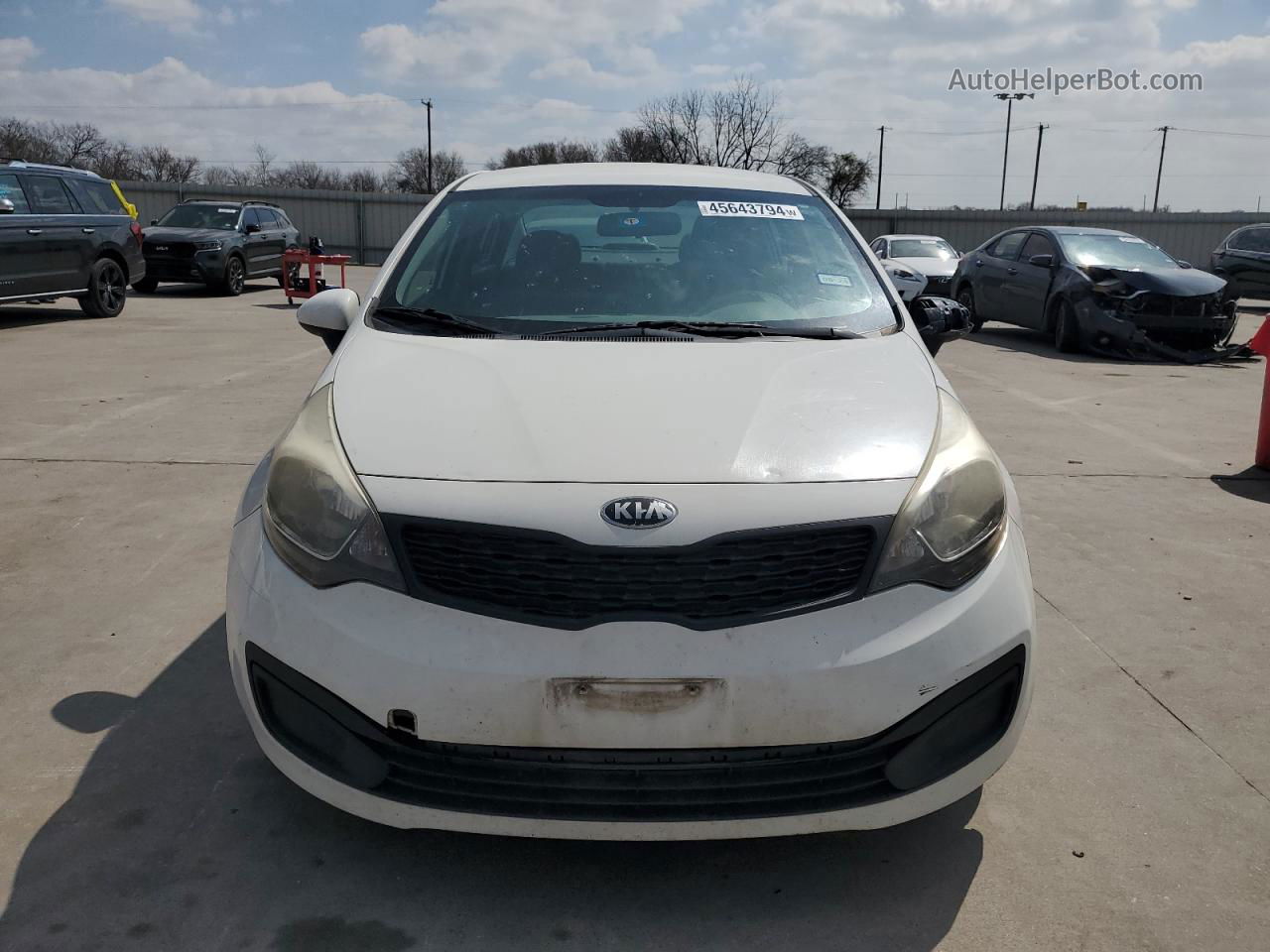 2014 Kia Rio Lx White vin: KNADM4A35E6325248