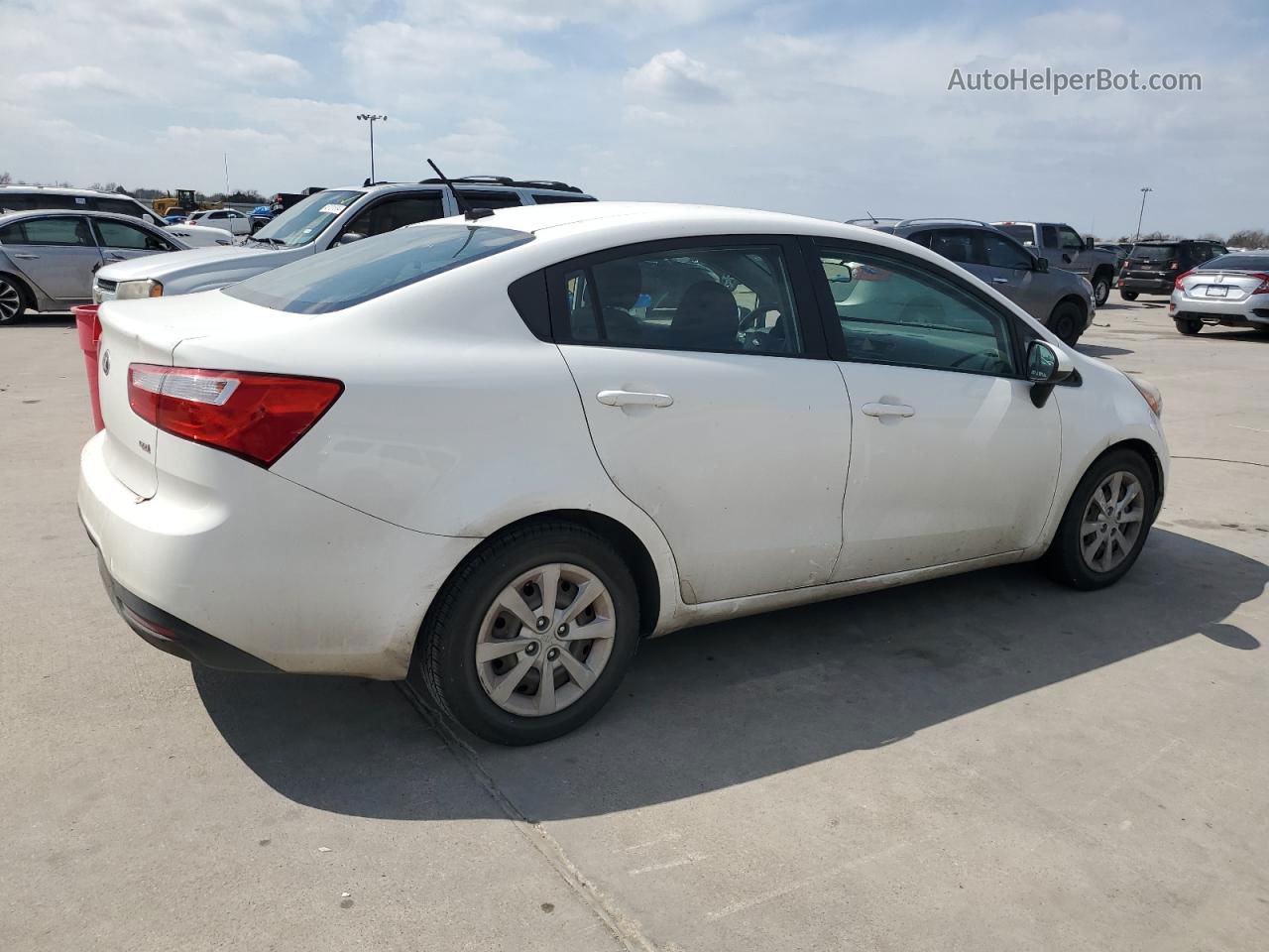 2014 Kia Rio Lx White vin: KNADM4A35E6325248