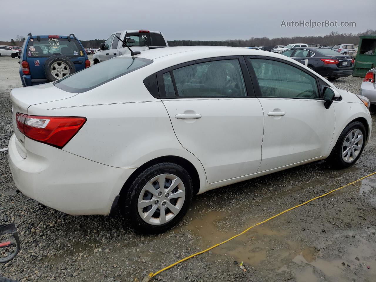 2014 Kia Rio Lx White vin: KNADM4A35E6326786