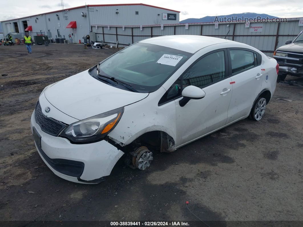 2014 Kia Rio Lx White vin: KNADM4A35E6330983