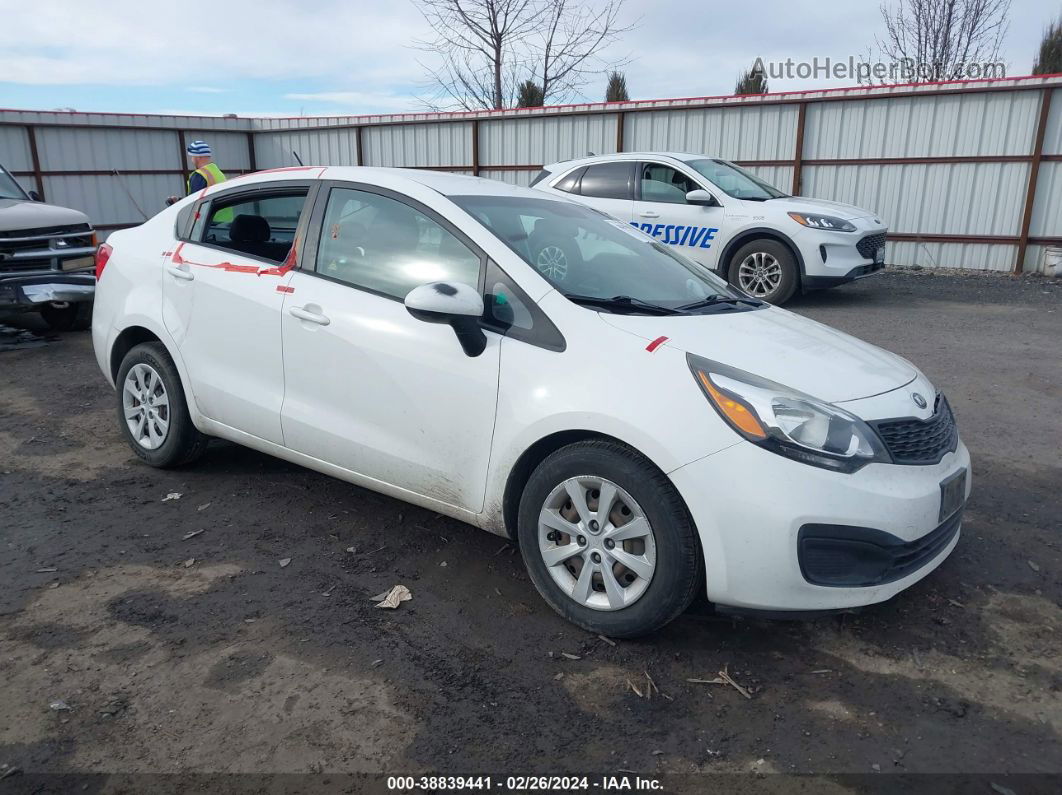 2014 Kia Rio Lx White vin: KNADM4A35E6330983