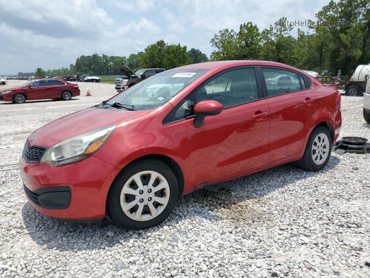 2014 Kia Rio Lx Red vin: KNADM4A35E6338727