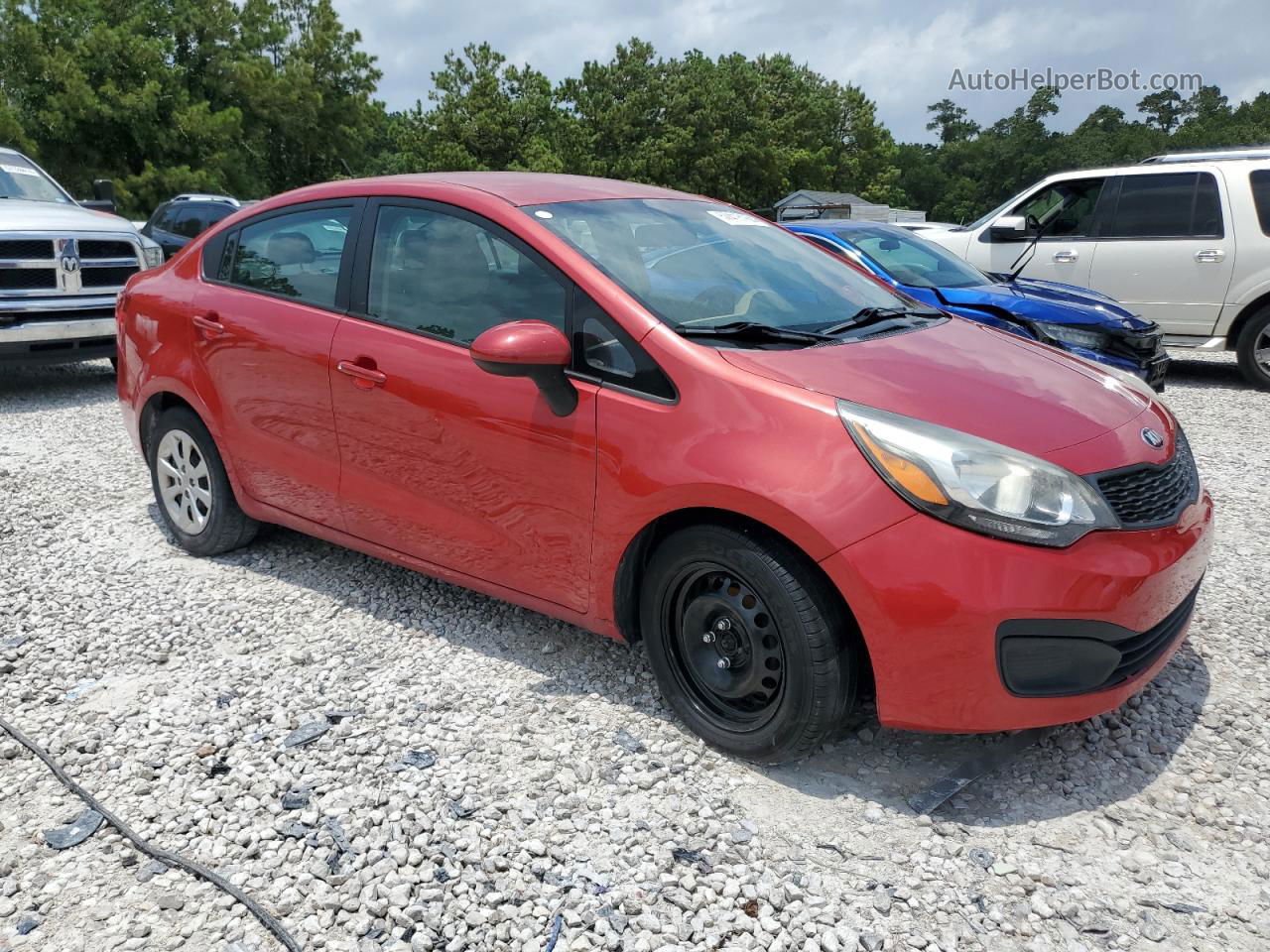 2014 Kia Rio Lx Red vin: KNADM4A35E6338727