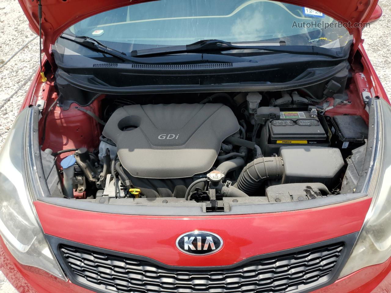 2014 Kia Rio Lx Red vin: KNADM4A35E6338727