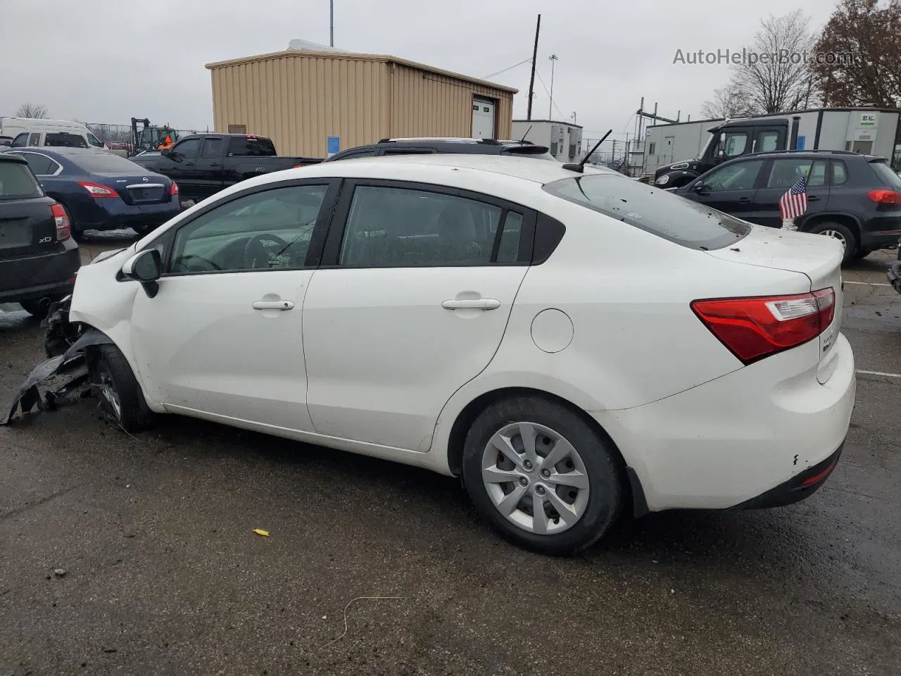 2014 Kia Rio Lx White vin: KNADM4A35E6349596