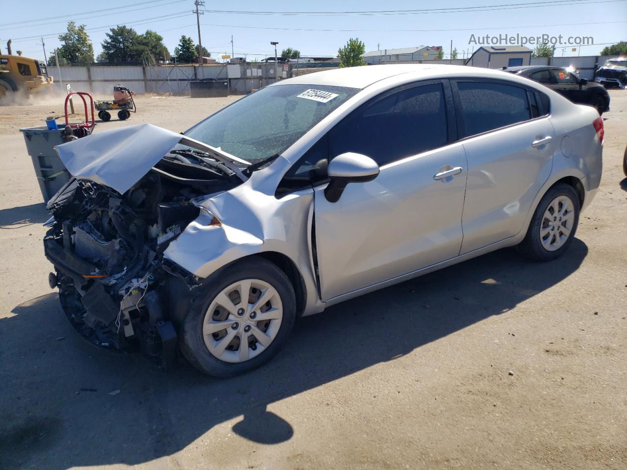 2014 Kia Rio Lx Silver vin: KNADM4A35E6352241