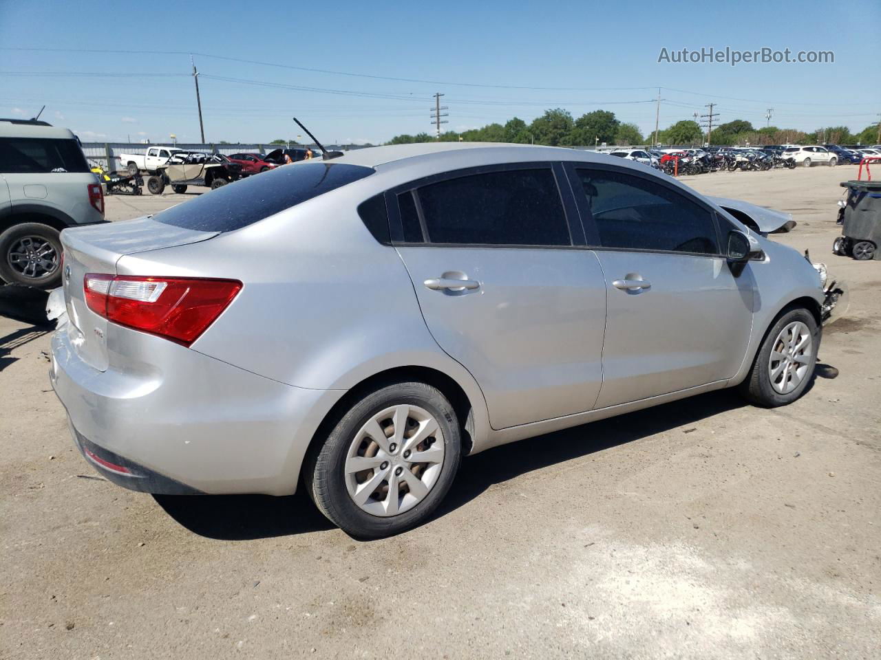 2014 Kia Rio Lx Silver vin: KNADM4A35E6352241