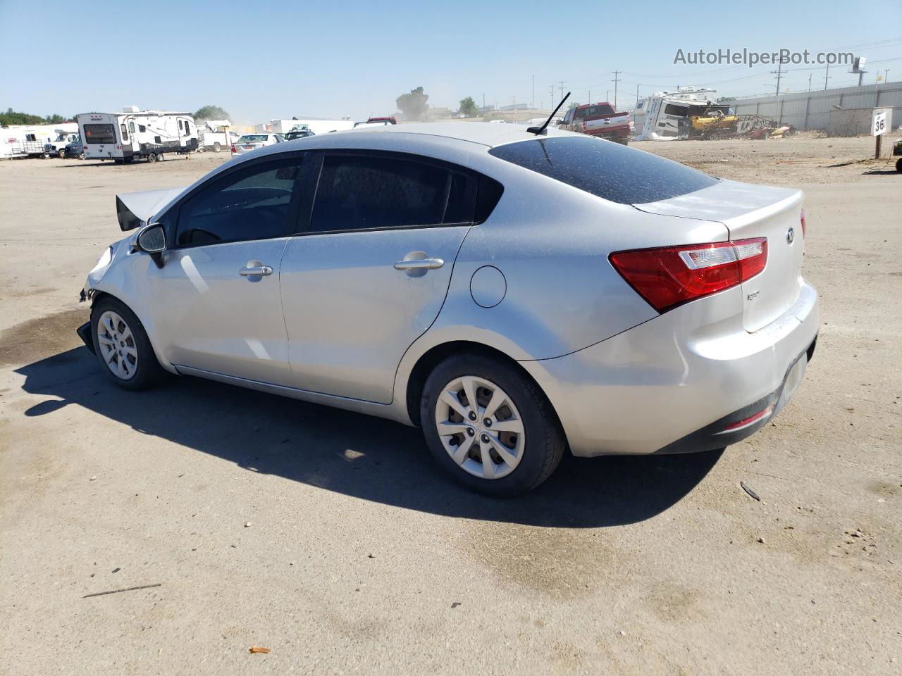 2014 Kia Rio Lx Silver vin: KNADM4A35E6352241