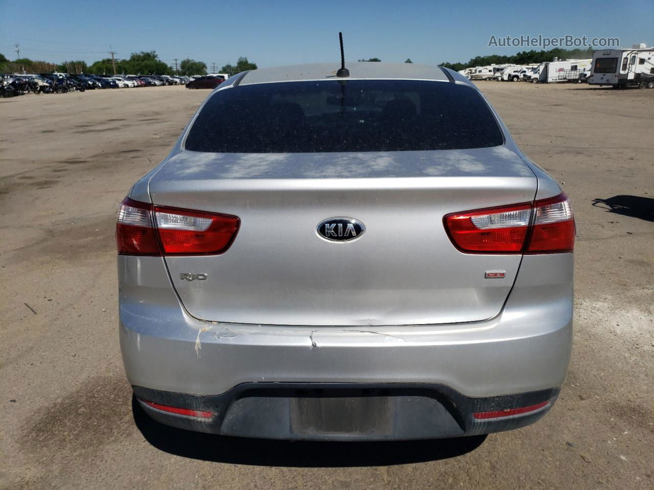 2014 Kia Rio Lx Silver vin: KNADM4A35E6352241