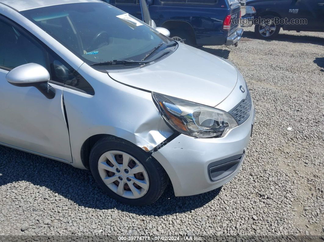 2014 Kia Rio Lx Silver vin: KNADM4A35E6364860